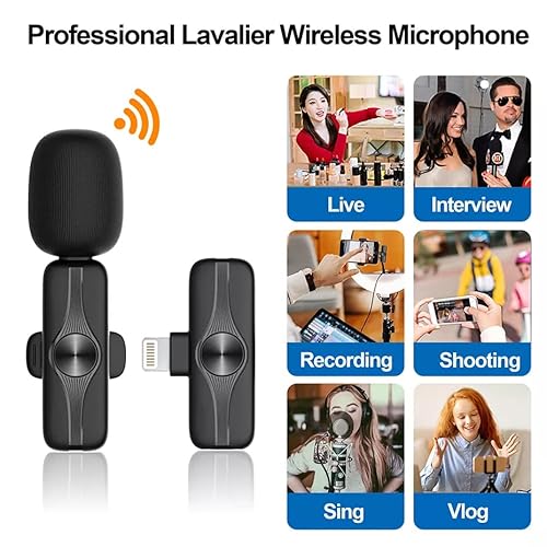 Doplop Tool Wireless Lavalier Lapel Microphone - Professional For Iphone, Ipad, Cordless Omnidirectional Condenser Recording Mic With Bag For Interview Video, Tiktok, Youtube #TOP2