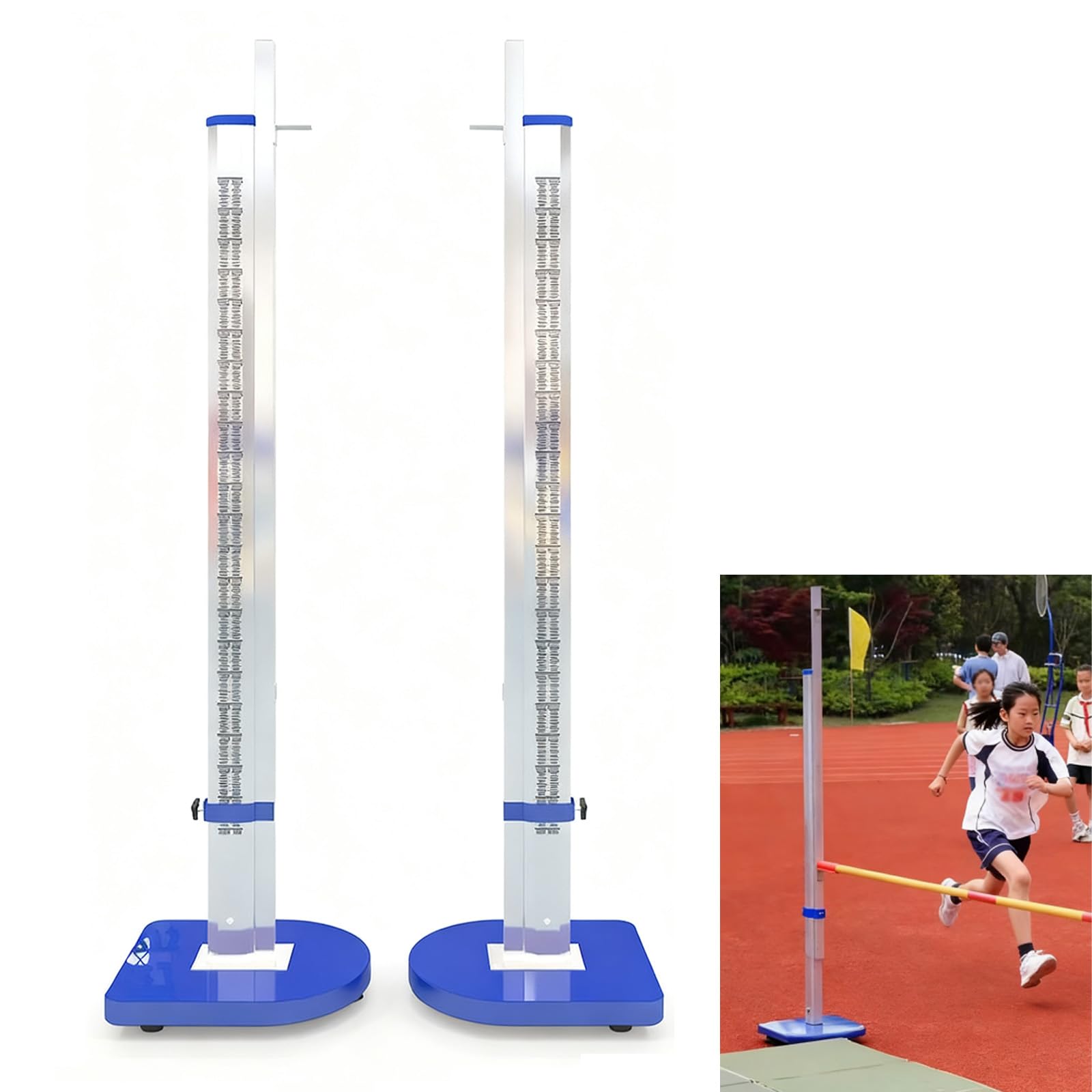 High Jump Standards Moveable Posts Portable Aluminum with Centimeter Scale High School High Jump Training Equipment for Track and Field