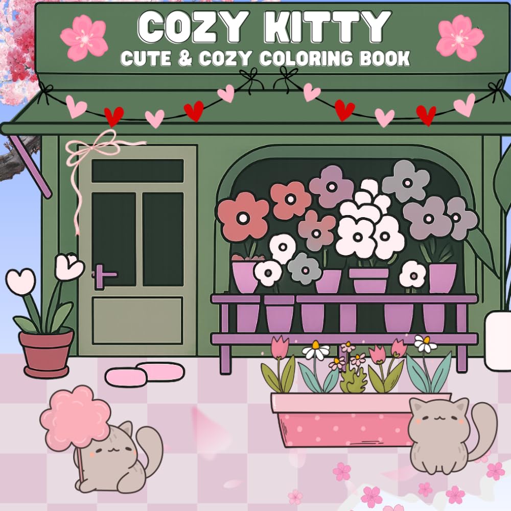 Cozy Kitty Coloring Book: Relaxing Cat Coloring Pages for Stress Relief, Mindfulness & Cozy Vibes 24 Pages