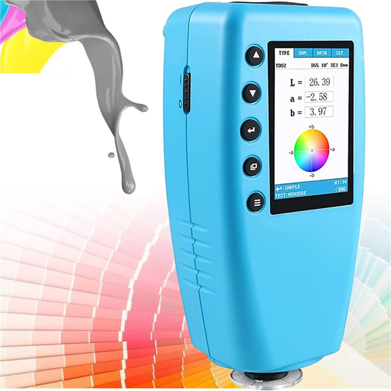 Espectrofotómetro de mano para medición de color de precisión, ideal para control de calidad industrial y controles de consistencia del color