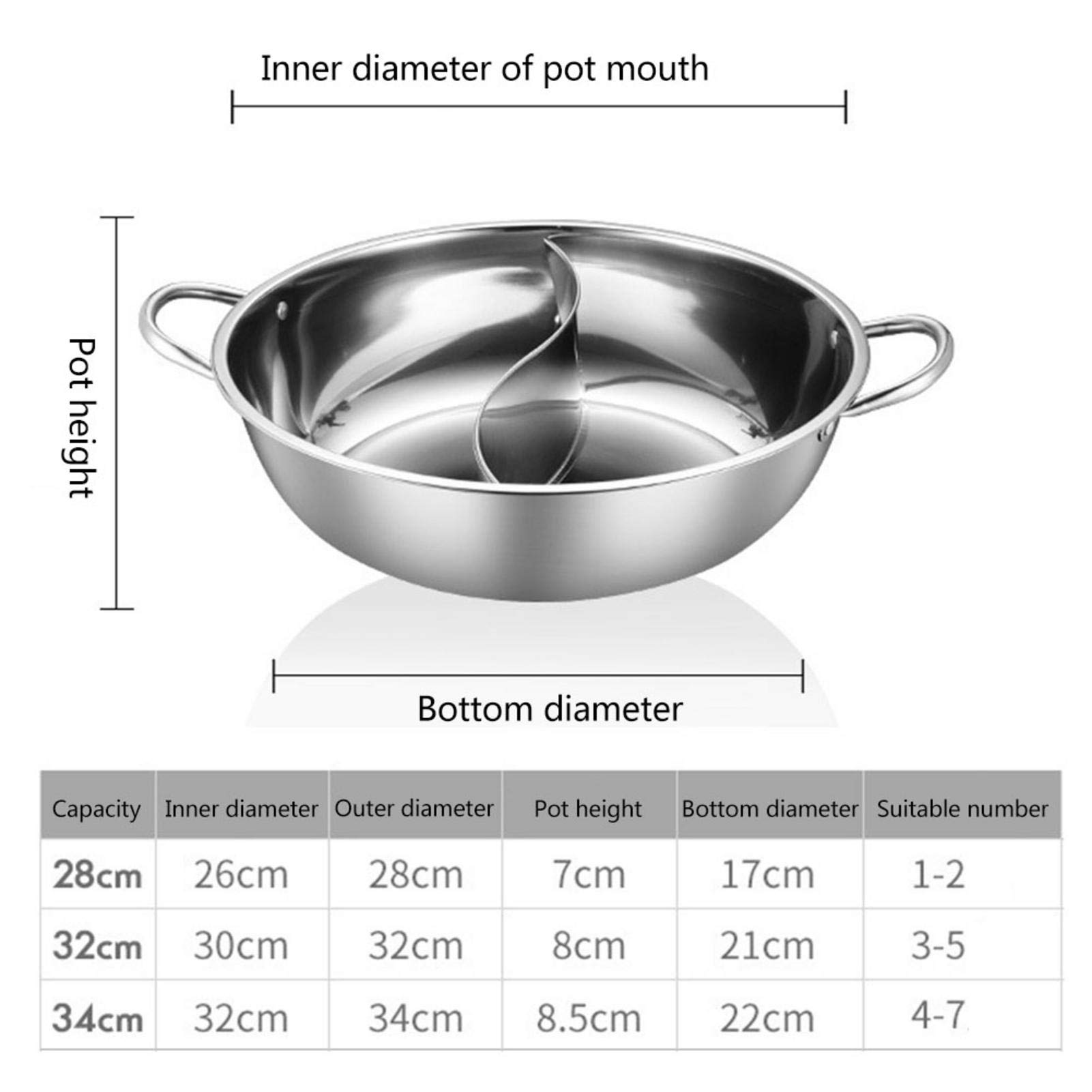 Abonda Hot Pot mit Trennwand, Edelstahl Hotpot Topf für Induktionsherd, Mandarin Ententopf