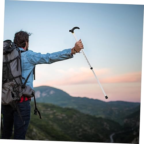 Miniatura 7 de Muletas telescópicas retráctiles para caminar, aleación de aluminio, altura ajustable, antideslizante, para hombres