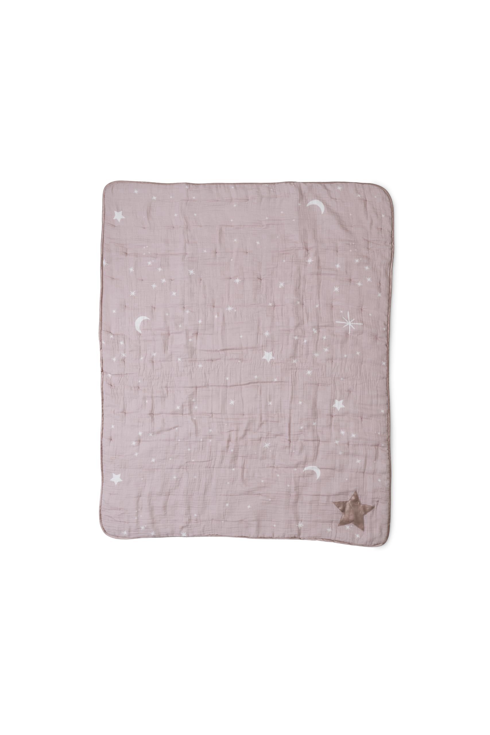 Barefoot Dreams® Organic Cotton Double Cloth Starry Night Toddler Quilt, Faded Rose Multi, 38