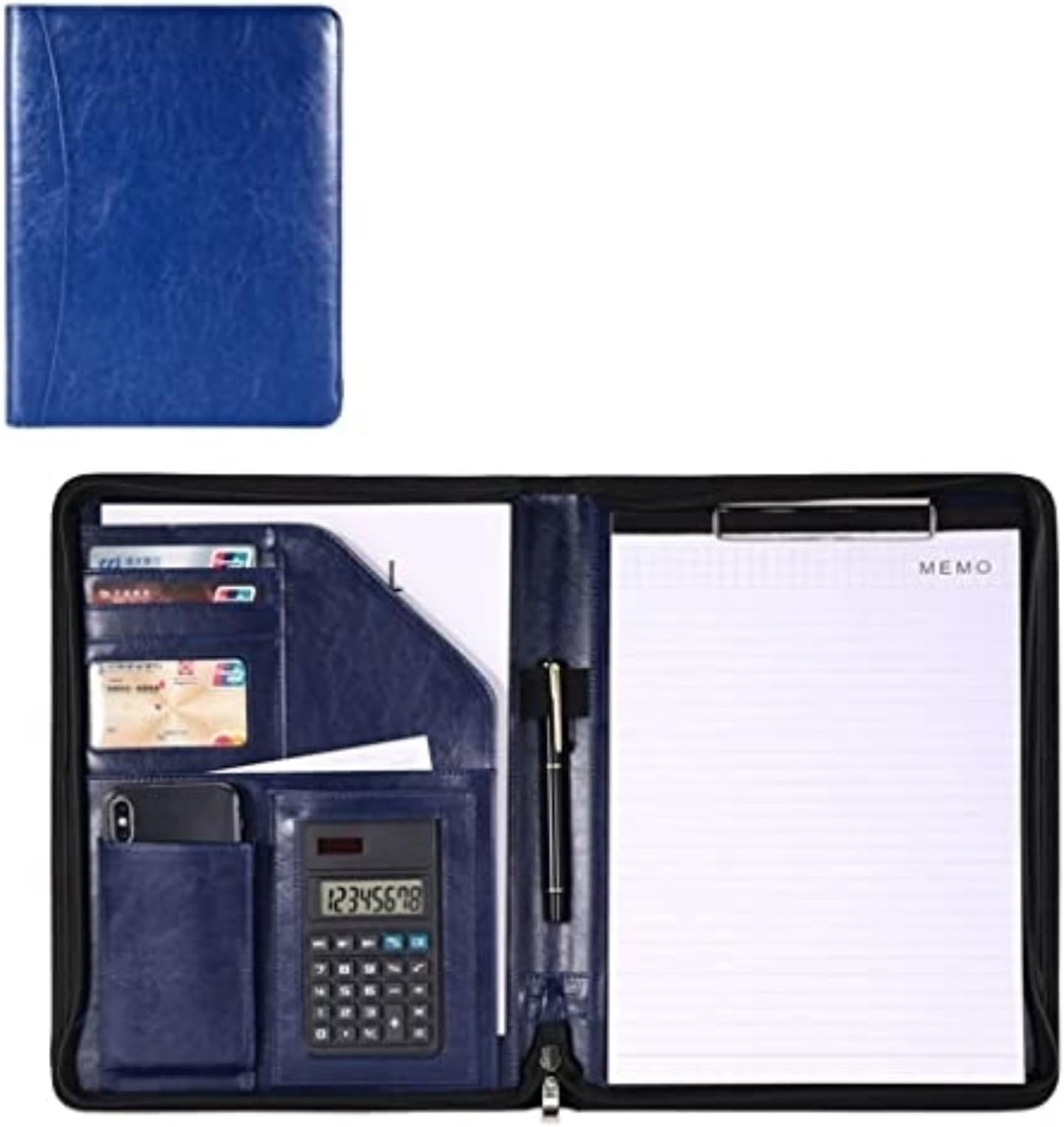 folders A4 Leather Folder with Zipper Zippered Portfolio
