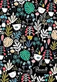 Password Notebook: A4 Login Journal Organizer Big with Alphabetical Tabs | Large Print | Abstract Floral Jungle Bird Design Black