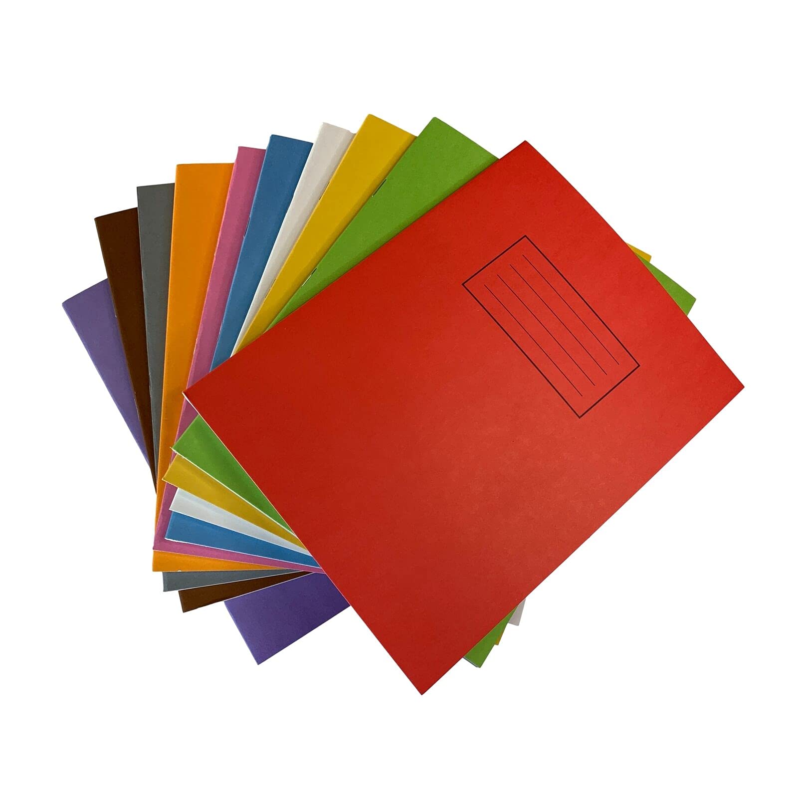 Janrax Pack of 50 9x7 Assorted 80 Pages Feint and Ruled Exercise Books