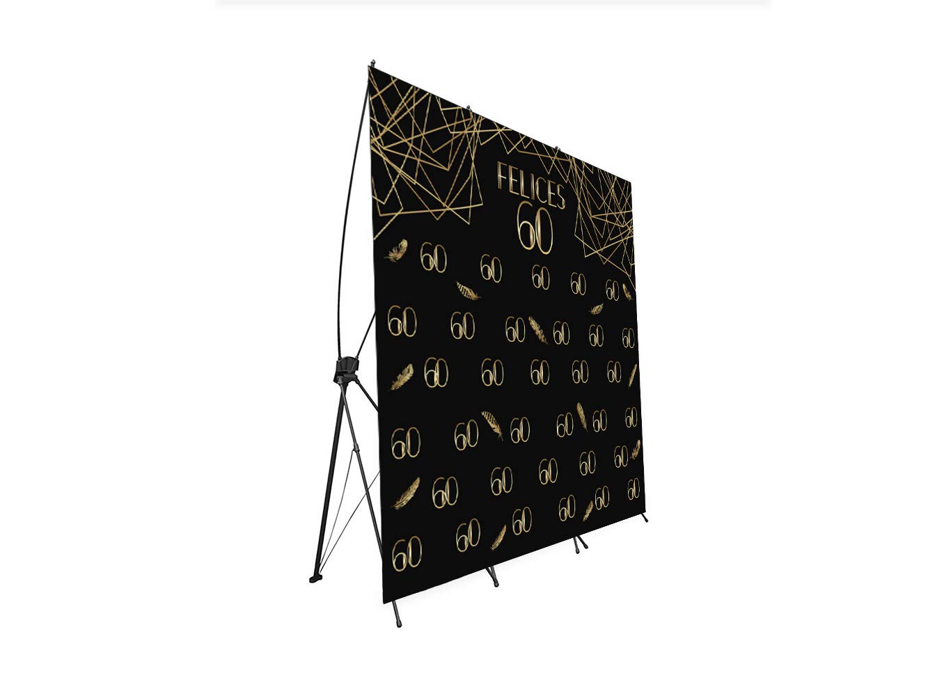 Photocall X-Banner Extensible 100% Felices 60 | 250x200cm| Regalos para Cumpleaños | Photocall Económico y Original | Ideas para Regalos | Regalos Personalizados de Cumpleaños