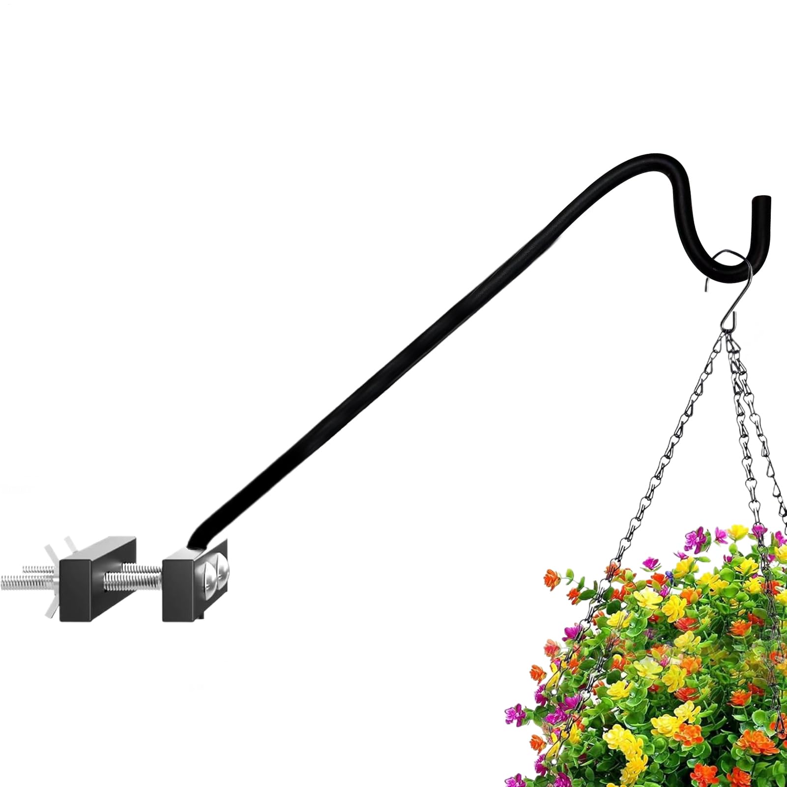 Poteau Mangeoire pour Oiseaux Résistant, Crochet à pour Balcon et Garde-Corps, Support Pivotant Décoratif pour Mangeoires à Balcon, Jardin et Rampe