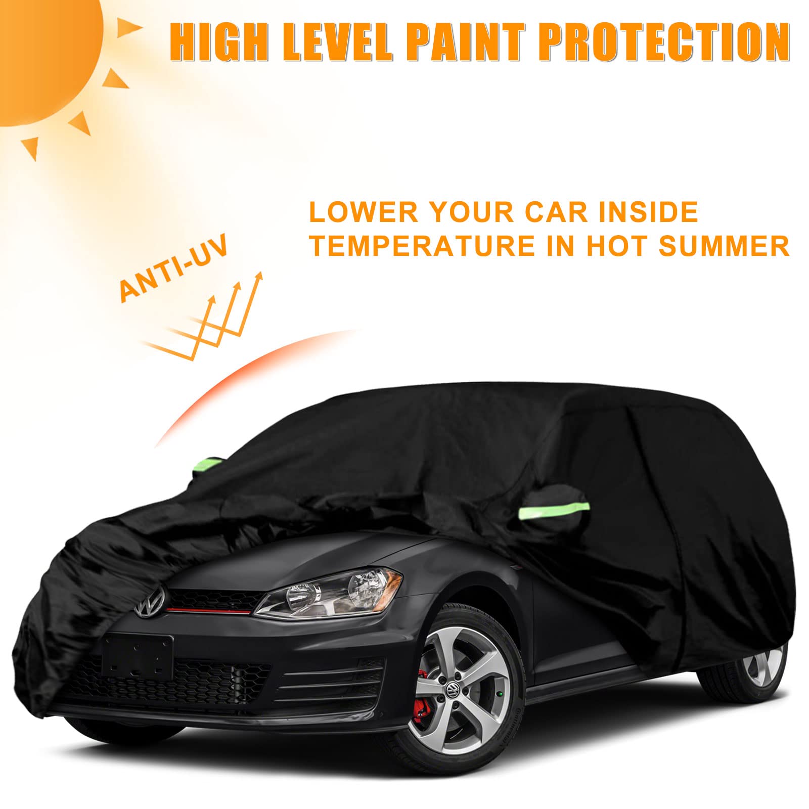 Waterproof Car Covers Replace for 2003-2025 VW Golf 6 Layers All Weather Custom-fit Car Cover with Zipper Door — view 7