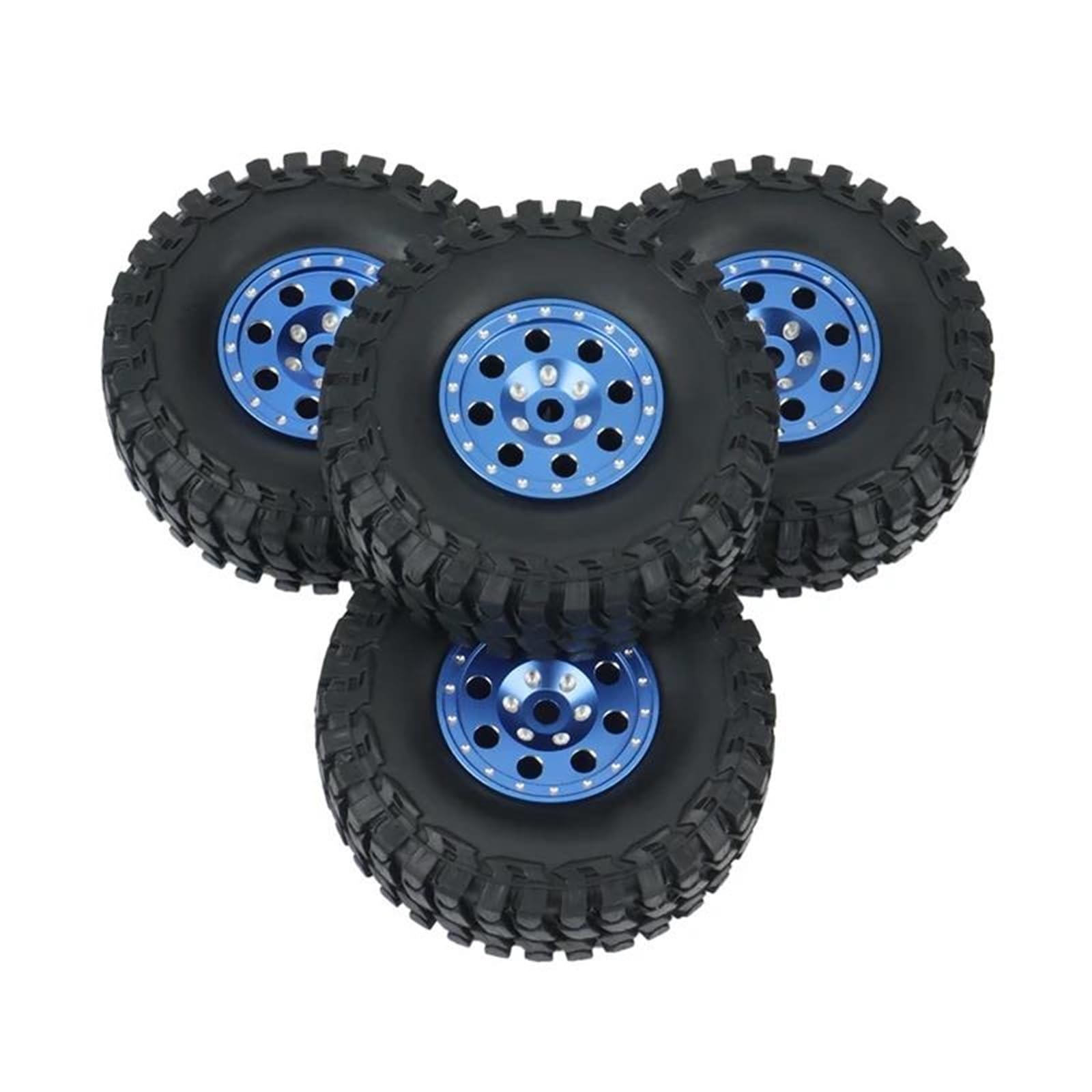 Compatibile Con Axial SCX24 90081 4 Pezzi 1.0 Cerchioni In Metallo Beadlock Set Di Pneumatici Adattatore Esagonale Per Parti Aggiornamento Per Auto Cingolate 1/24 RC Ruote Auto Rc