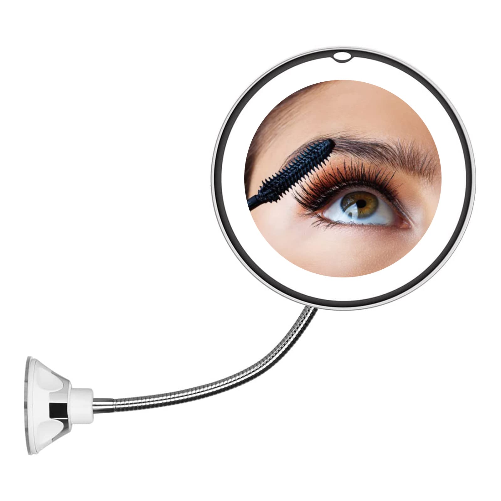 10X Makeup Mirror Magnifying Mirror with Light LED Lighted Makeup Mirror Makeup Mirror with Lights Vanity Mirror with Lights 360 Degree Rotatable Mirror with Lights with Strong Suction Cup