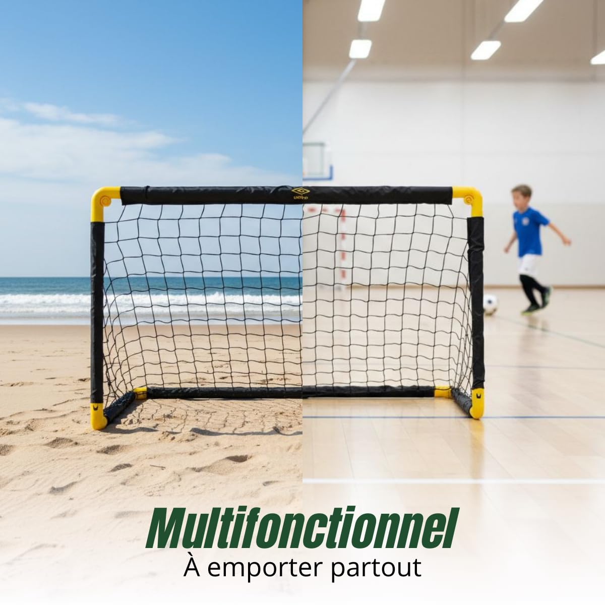 Umbro Cage de Foot Enfant 90 x 59 x 61 cm Kit Entrainement Football Exterieur Interieur Noir/Jaune