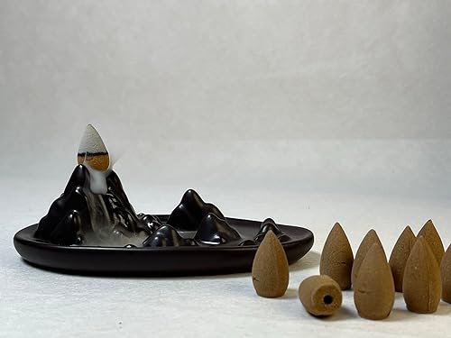 Miniatura 3 de Portaincienso de reflujo de nube marina en montaña, arte de cerámica, decoración zen, aromaterapia, efecto escénico, regalo de inauguración de la
