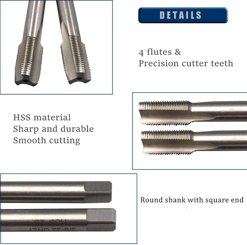 3/4”-10 3/4”-12 3/4”-16 3/4”-18 3/4”-24 3/4”-27 UN HSS Tap And Die Set，UNF Machine Thread Tap And UNS Round Thread Die Right Hand (3/4”-27)
