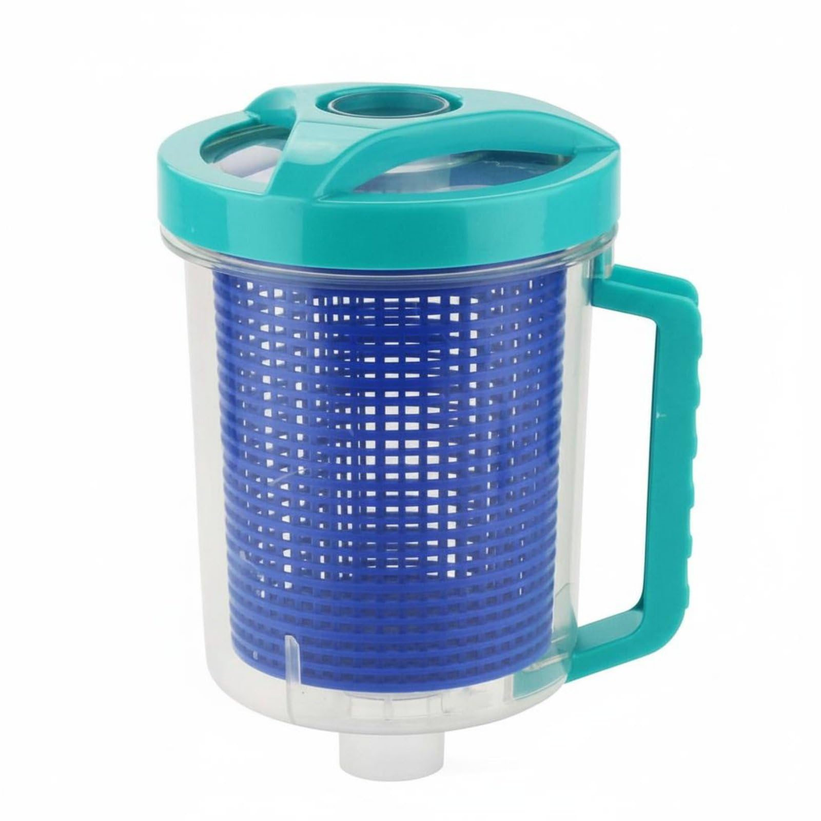 Filtro de Hojas para Piscina Canister Cesta Recogedora Prefiltro Plástico Resistente con Cuerpo Transparente para Ver Acumulación y Limpiar Adecuado, Array, Azul