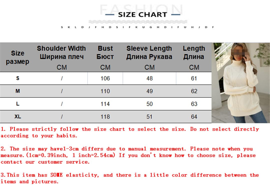 Vogrtcc Maglione da Donna A Collo Alto Maglione Lavorato A Maglia Intrecciato Maglione Ampio E Sottile Oversize
