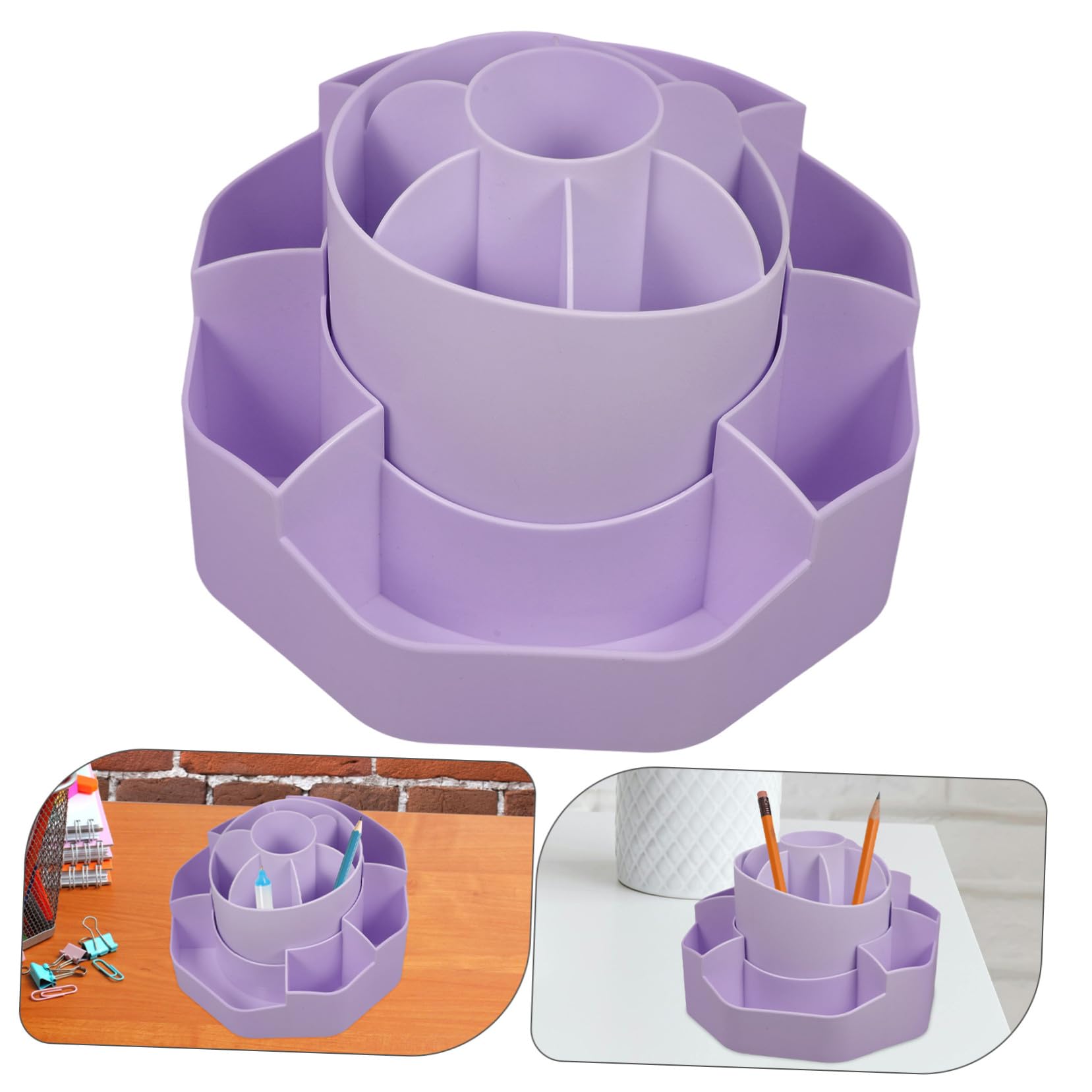 ABOOFAN Drehbarer Stiftehalter 2in1 Pp mit Hoher und Niedriger Fächer