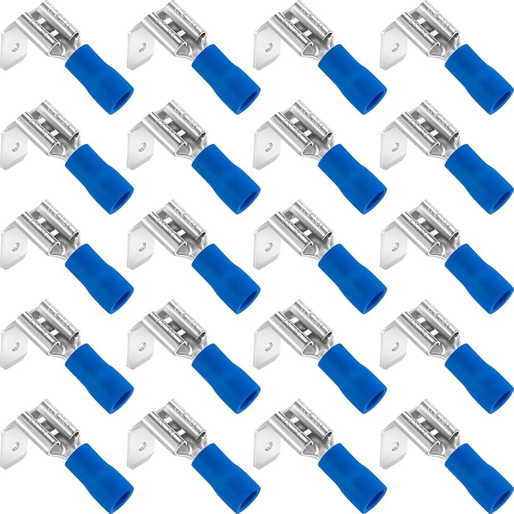Littimoon Spade Connectors, Disconnect Piggyback Spade Assortment Kit, Semi-Insulated Female/Male Cable Crimp Terminals