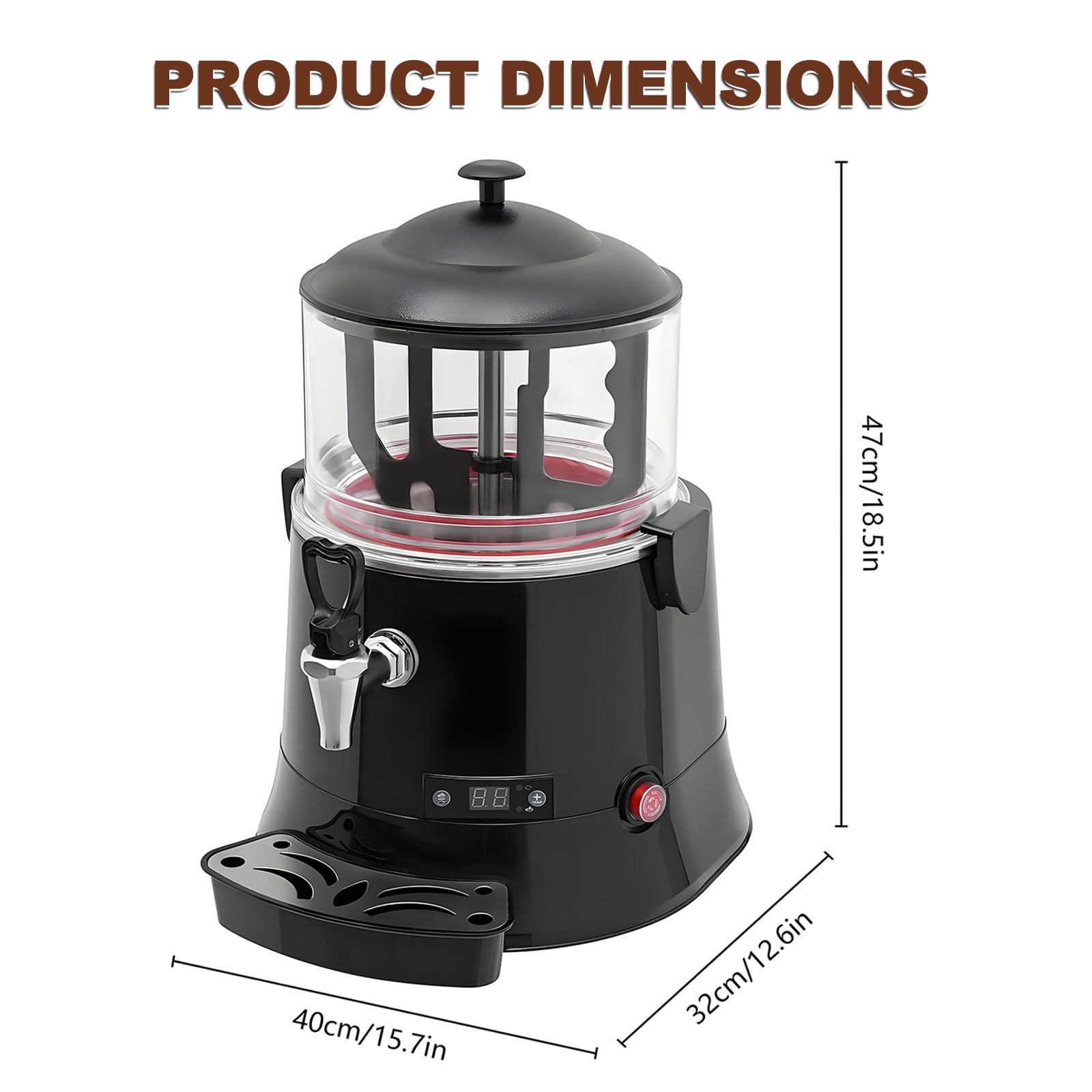 Máquina Comercial de Chocolate Caliente,Calentador Dispensador de Chocolate Eléctrico 600W,Rango de Temperatura: 30-90℃,Ahorrador de Energía y Rentable,Máquina Eléctrica para Hacer Bebidas 5L