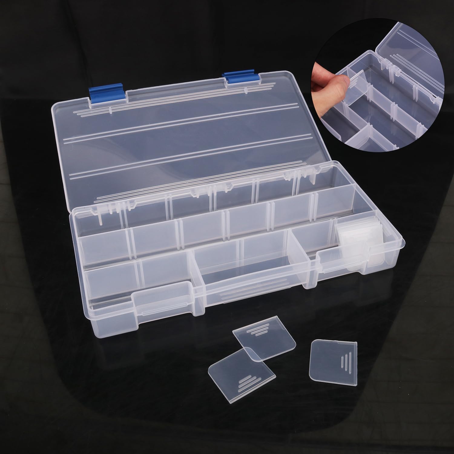 Caja de aparejos de pesca, caja de pesca de 4 capas, cajas de aparejos, almacenamiento superior de acceso rápido con tapa para equipo de pesca y accesorios, (verde) KUKLIPJIM