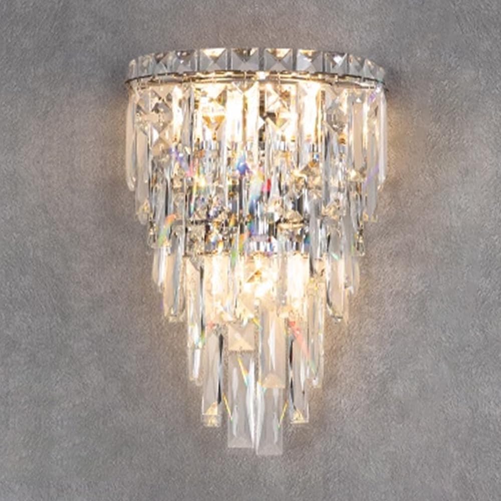 ITOSUI Crystal Wall Sconce - Indoor Chrome & Gold Lamp for Living Room & Bedroom(Chrome)