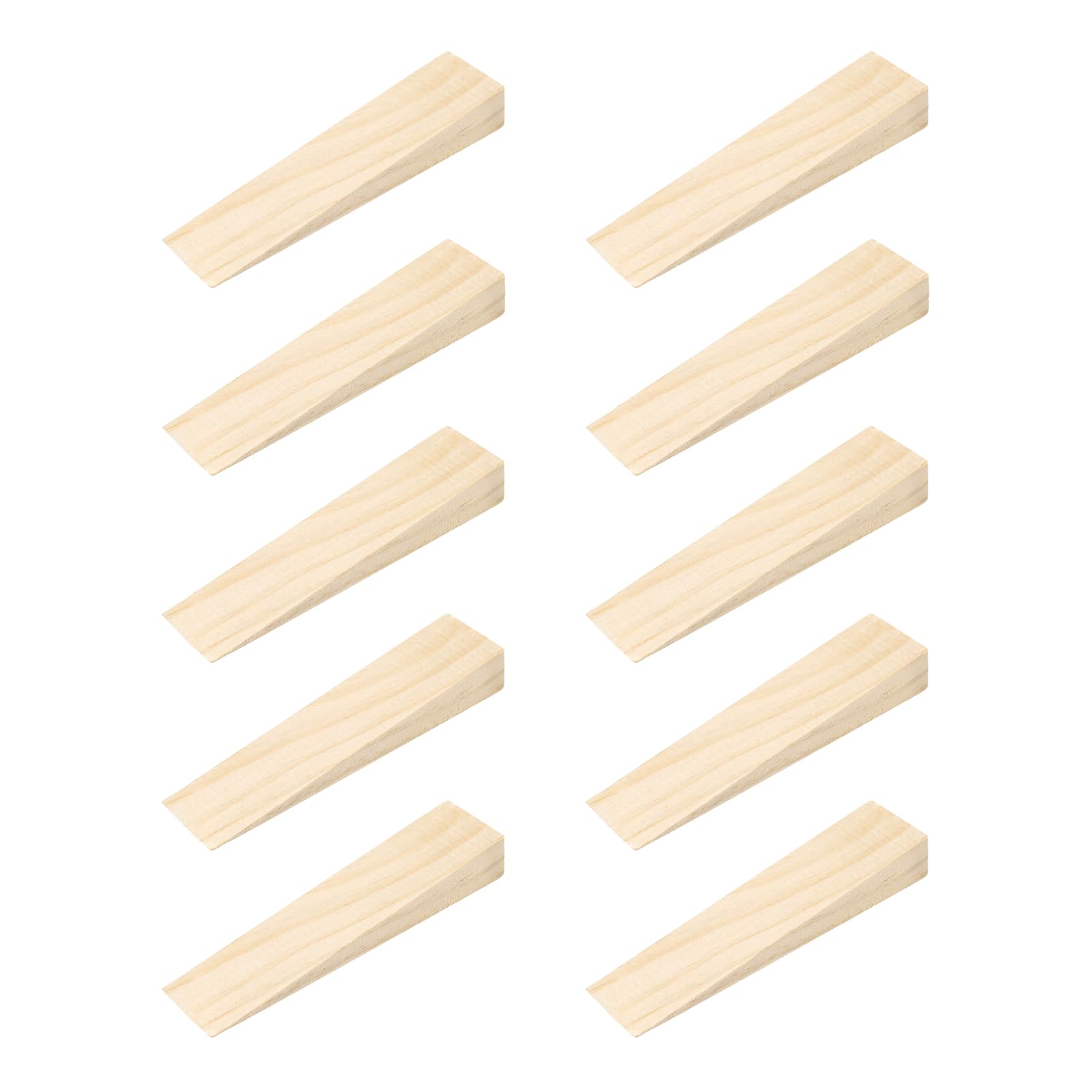sourcing map 10Pcs Wooden Door Stopper, 90 x 20 x 13mm Non-Slip Solid Wood
