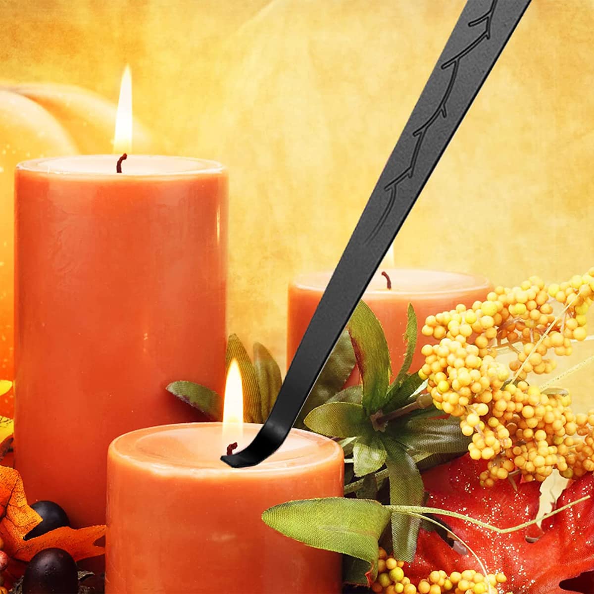 QeeHeng Candle Snuffer,Candle Wick Trimmer,Wick Dipper,3 in 1 Candle Wick Trimmer Set Candle Tool Accessories,Elegant Present Gift for Candle Lovers (Black) - Image 4
