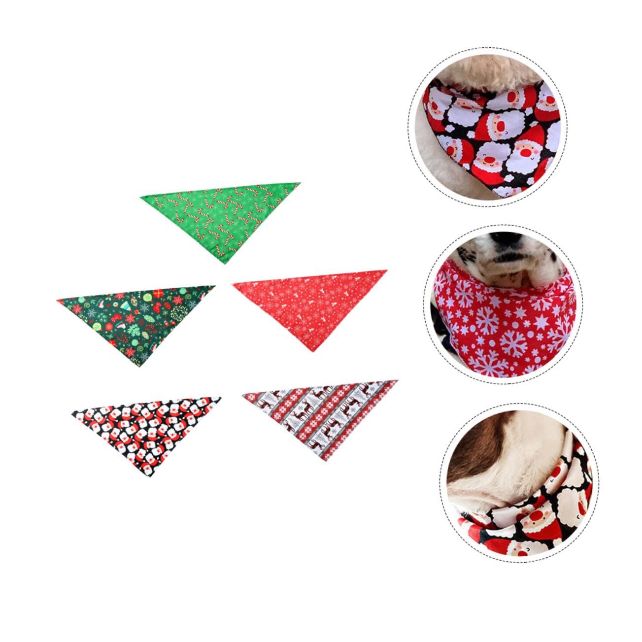 Mipcase 15pezzi Bandana Natalizia per Scarf Triangolare Facile Indossare e Lavabile Accessorio per
