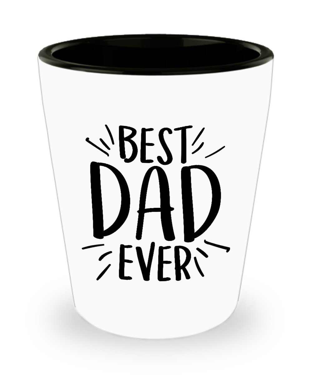 Valentine's Day Funny Gifts for Dad, Unique Gifts from Kids, Best Dad Ever Ceramic Shot Glass