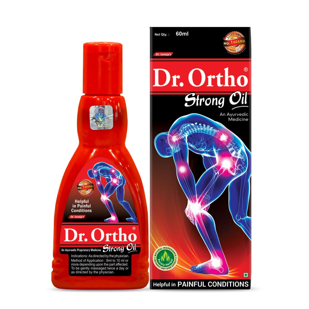 Dr.Ortho Ayurvedic Strong Oil Neck Massager 60ml - for Joints Pain, Knee Pain, Neck Pain, Back Pain, Shoulder Pain, Black