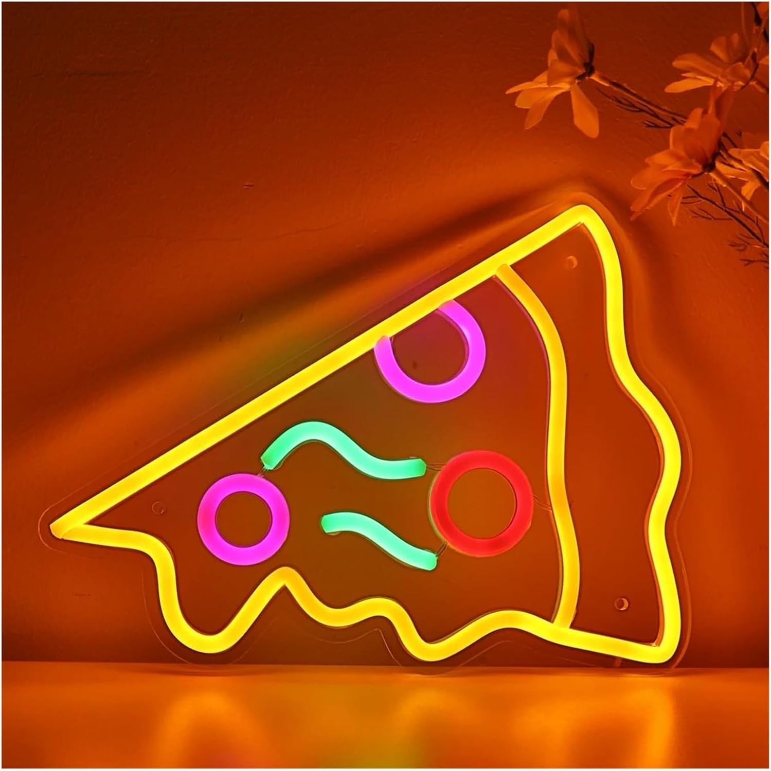 Zynther Neon lamp for LED for Neon Sign Pizza for for Restaurant Kitchen Pizzeria Dining Decoration 28.5cm×20.4cm