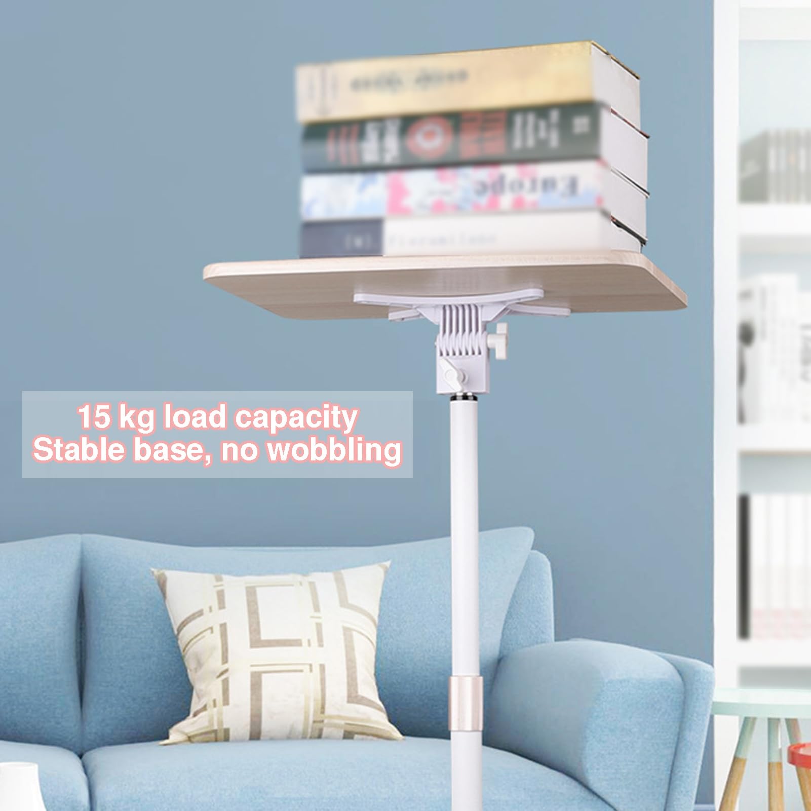 Genérico Soporte de Lectura de pie de Madera Ajustable, Estante para portátil, Soporte para Libros y partituras con Pinzas para páginas, Capacidad de 15 kg (50-130 cm) hogar y la o