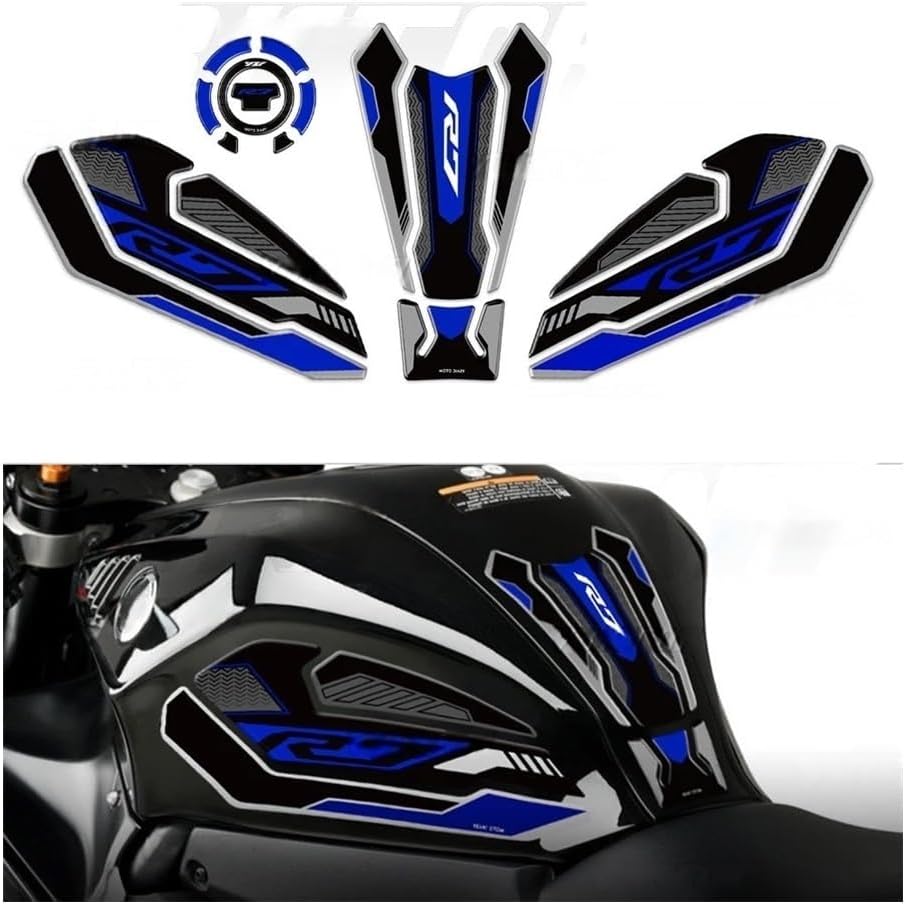 3D Resin Tank Pad Sticker Motorcycle Fuel Tank Protection Decal for R7 YZF R7 YZFR7 2021-2024 2023 2022 Tanks Pads Decals