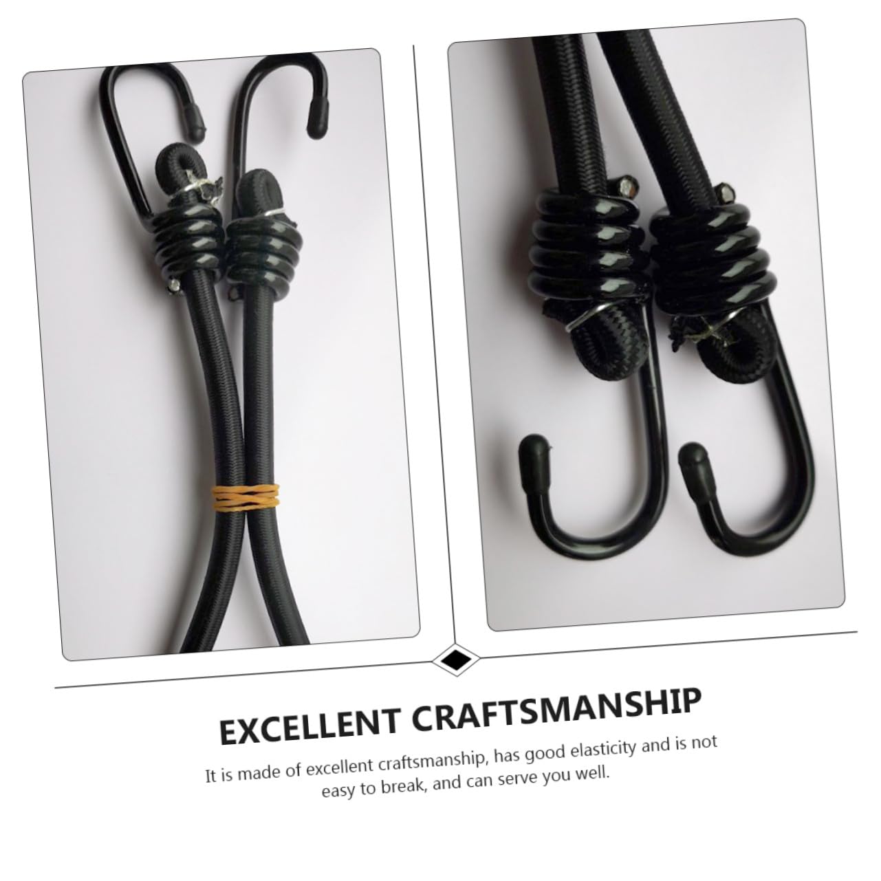 Gatuida 4pezzi Cordine Elastica Gancio Corda Elastica per Bagagli Corda da Campeggio Resiliente e Pratica per Fissaggio di Tende e Trasporto Facile