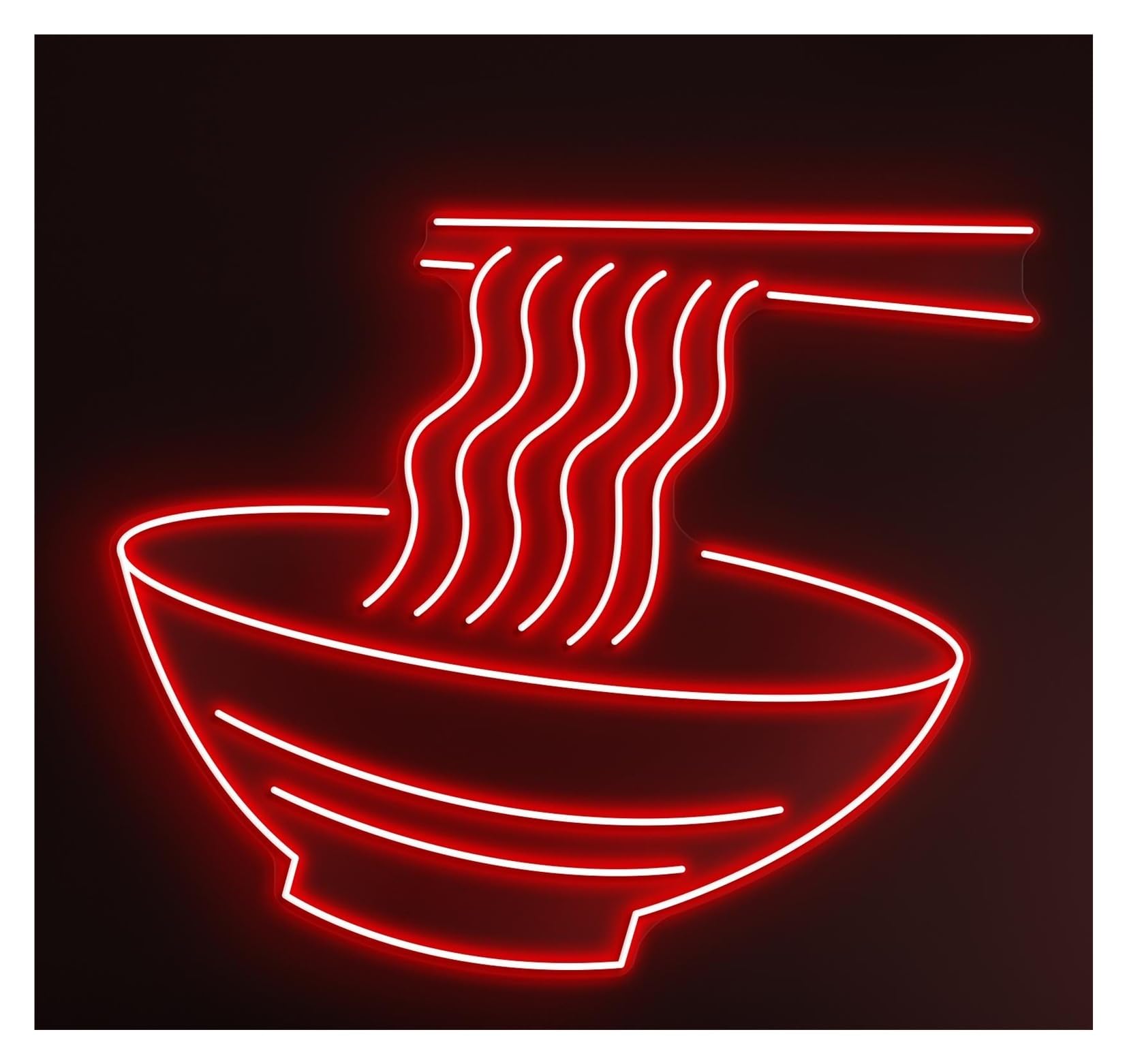 RONGCH Hanging Art Signs Ramen Neon Sign Japanese Noodle LED Light Food Shop Wall Decor Restaurant Deli Market Kitchen Home Hanging 48cm