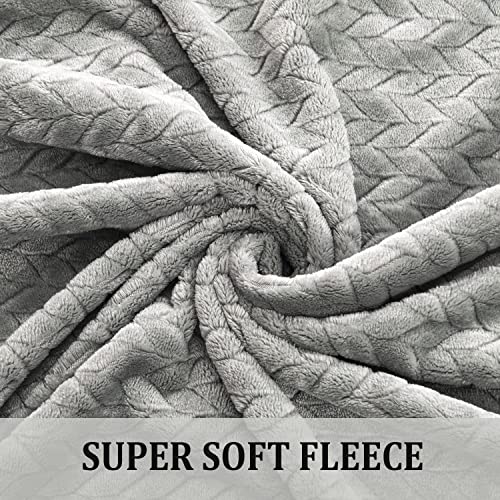 Easycozy Dog Blanket, Cat Blanket,Couch Blanket, Bed Blanket,Wheat Ear Design, Warm and Soft(28 * 40inch) Grey - Image 5