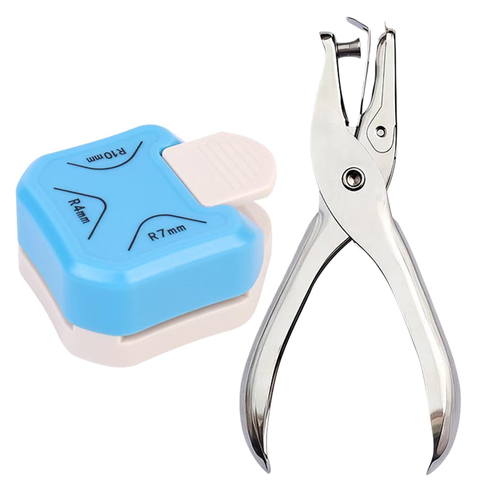 3 in 1 Corner Rounder Punch and Single Hole Punch 6mm, Corner Paper Punchs Card Making for Paper Crafts, DIY Projects, Laminate, Photos