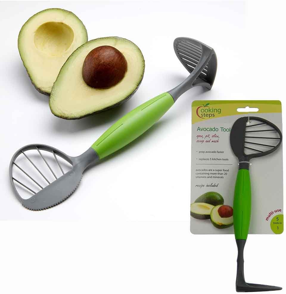 Avocado Preparation 5-in-1 Multi-Function Tool Opener Pitter Slicer Scoop Masher