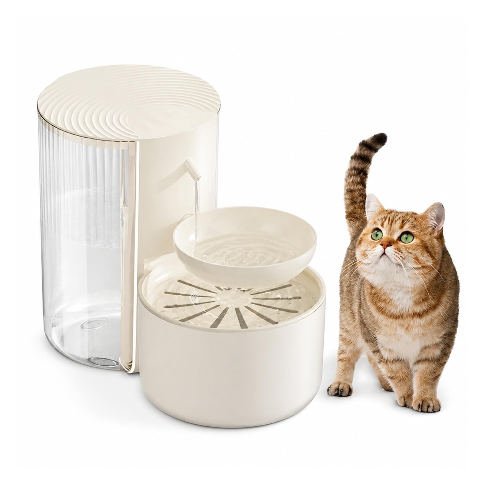 Fuente para Beber para Mascotas, Dispensador de Agua para Mascotas Bebedero automático para Gatos