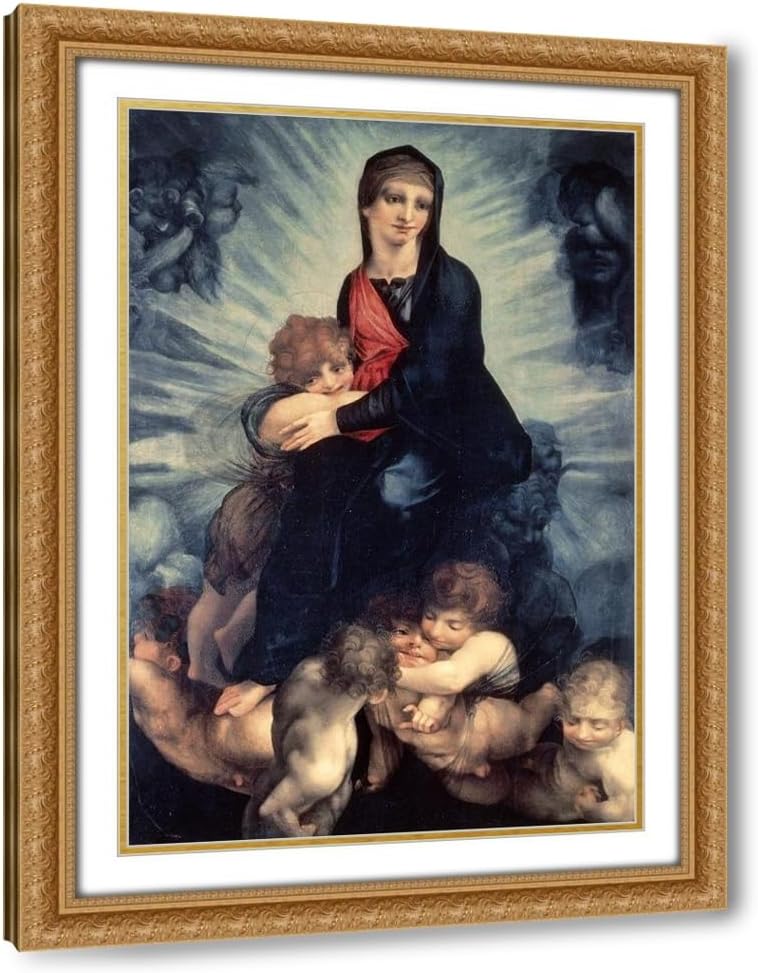 ArtDirect Madonna and Child Custom Framed Art Print Giclee Print or Canvas Options with Various Sizes and Customization by Fiorentino, Rosso