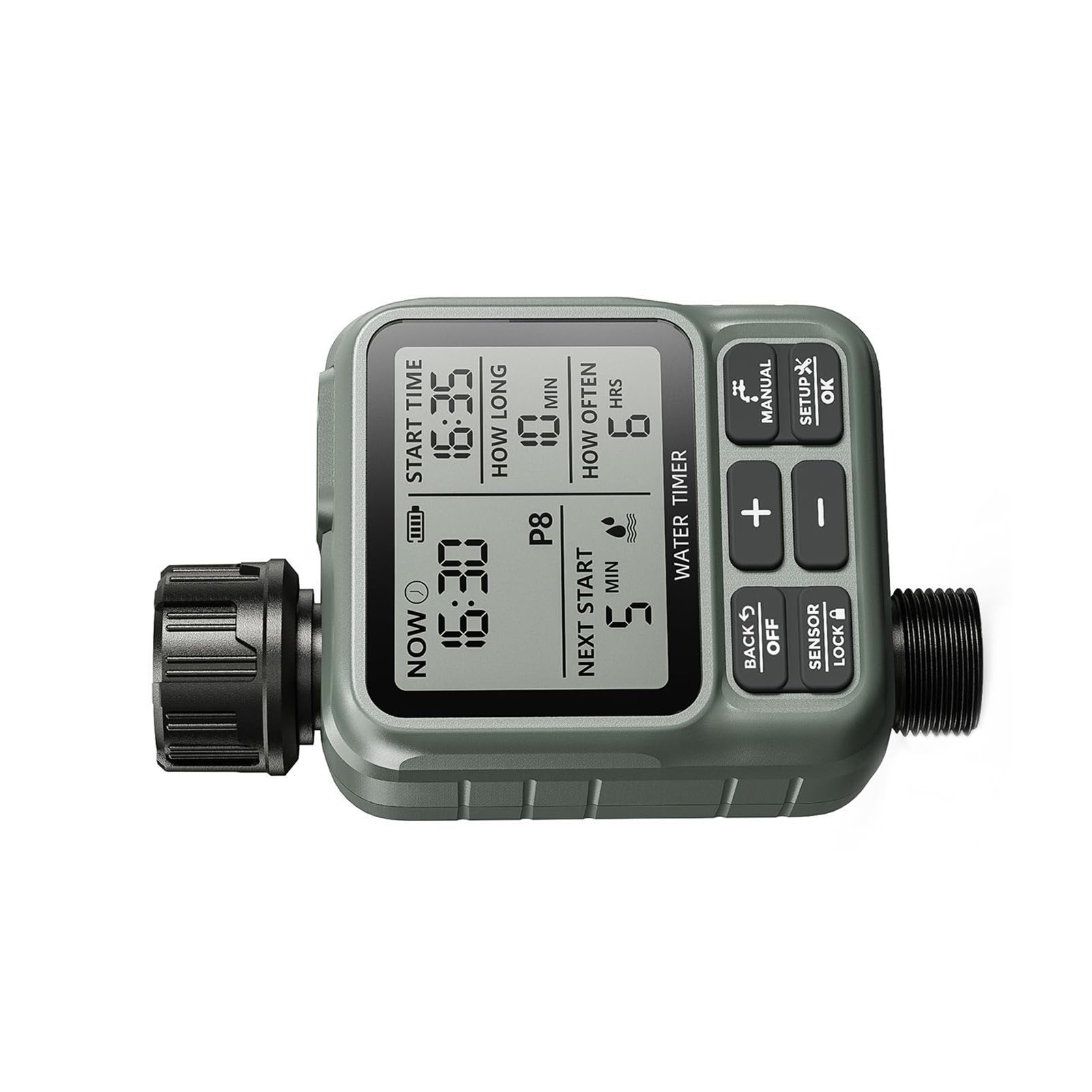 Timer per Tubo dell'acqua, Timer per Irrigazione Automatica Programmabile, modalità di Ritardo Pioggia, Ampio Display LCD per Serra da Giardino