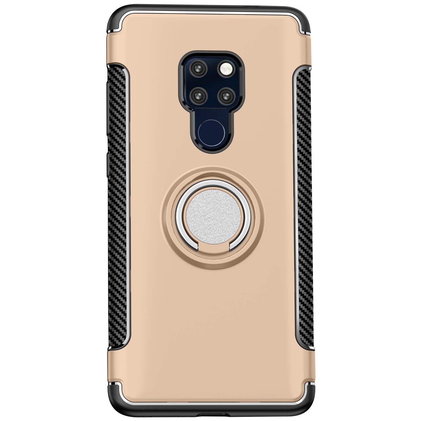 TIYA for Huawei Mate 20 Case Gold [Ring Armor Series] Protective Magnetic Carriage Mate20 Cover
