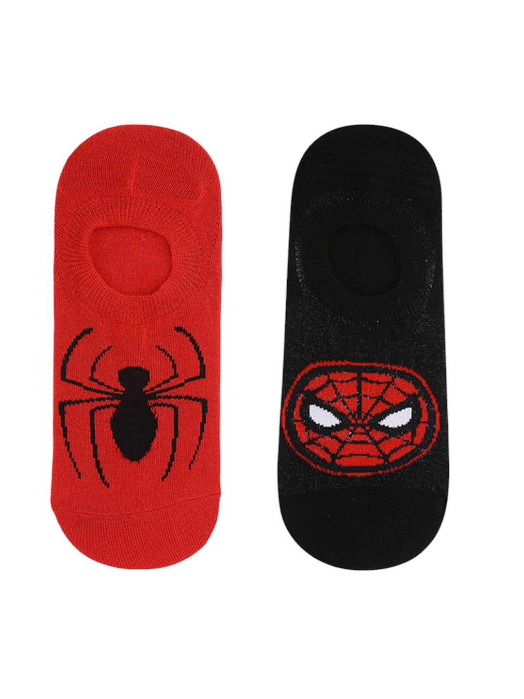 BALENZIA SocksXpress Marvel The Amazing Spider-Man Sneaker socks for Men (Pack of 2 Pairs)(Free Size) Red,Blue| Made with Cotton & Nylon