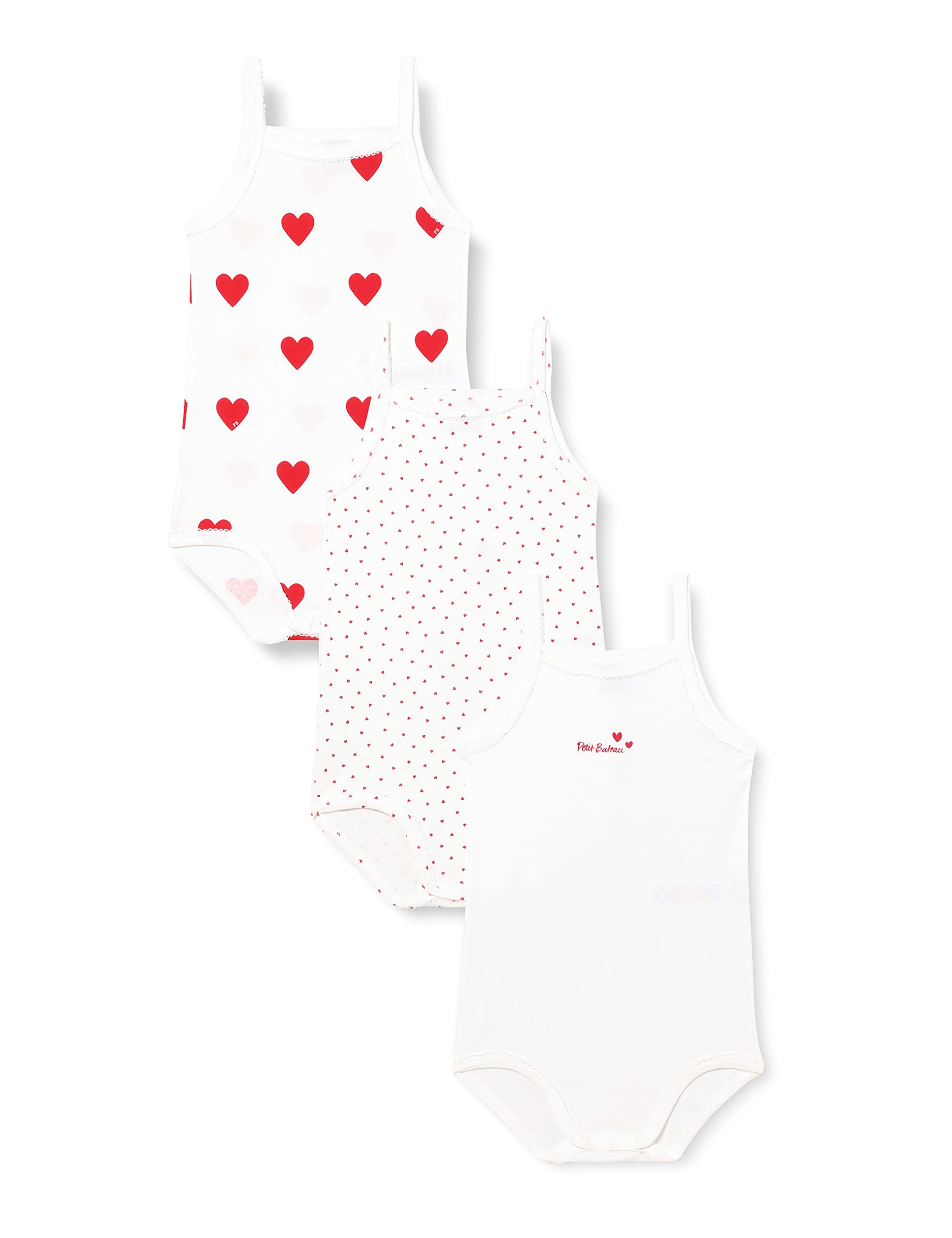 Petit Bateau Baby - Mädchen A04ix Trägerbody (3er Pack)