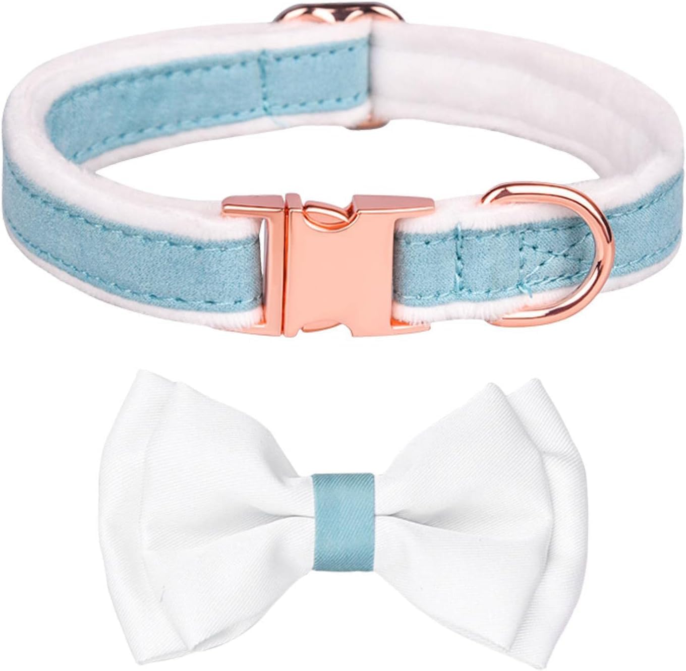 Collari for cani carini con papillon, eleganti collari for fibbia di sicurezza in metallo, collare floreale for piccola, media e grande taglia(White,L)