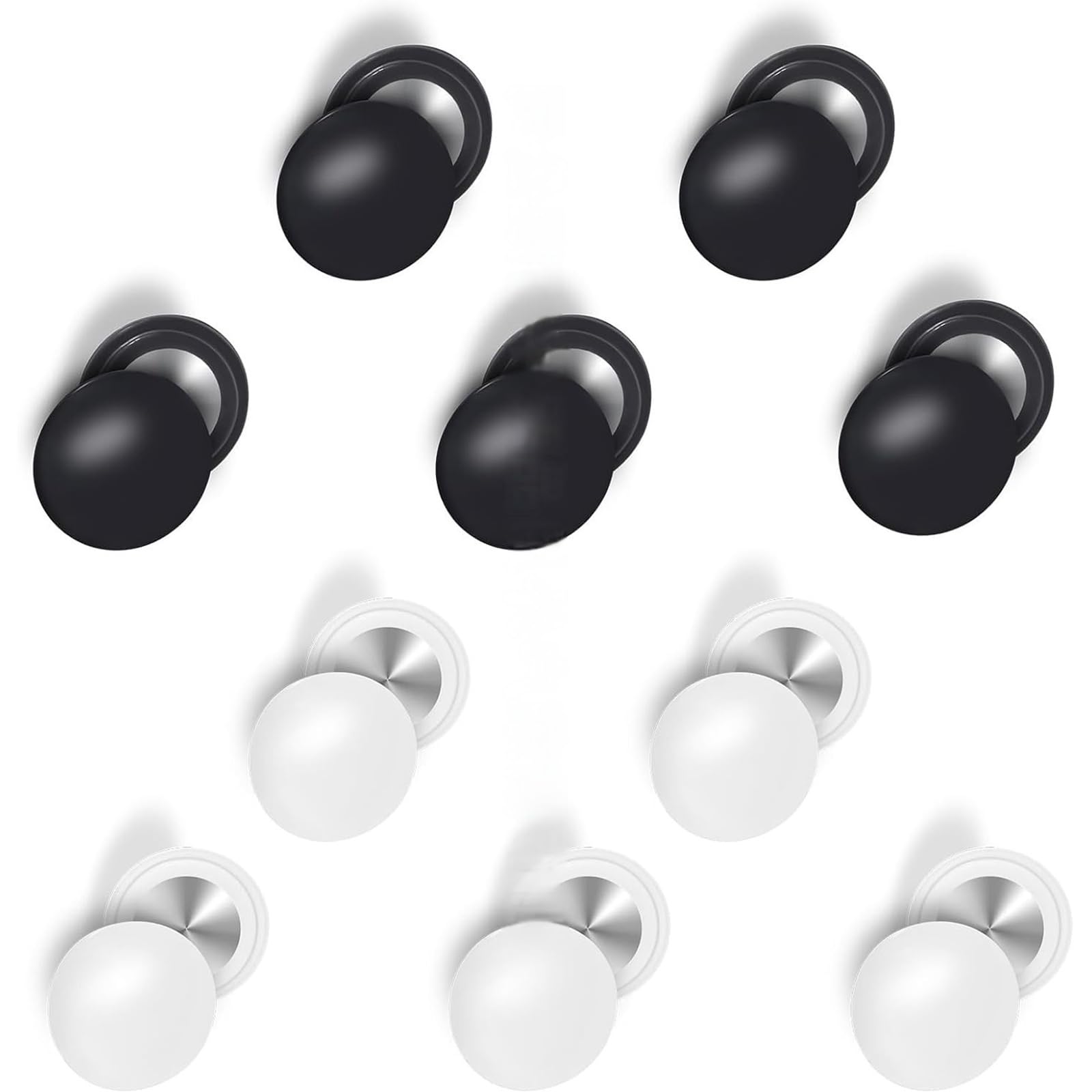 8 / 10Pcs Running Bib Clips Marathons Bib Fasteners for Runners Race Number Holders Fixing Magnets in White and Black Race Clips