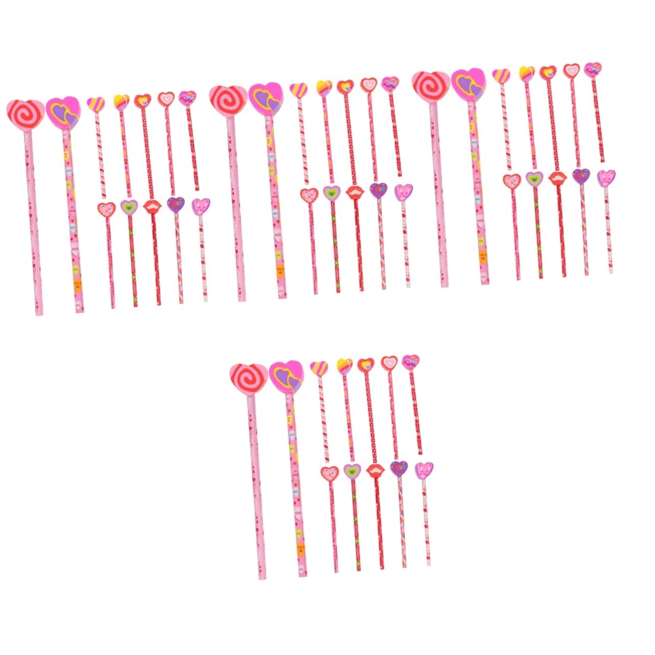 NUOBESTY 4 Sätze Valentinstag Bleistift Personalisierte Bleistifte Geburtstag Bleistifte Schreibutensilien Stempelstifte Für Skizzenstift Multifunktionsbleistifte Holz 18 Stück * 4