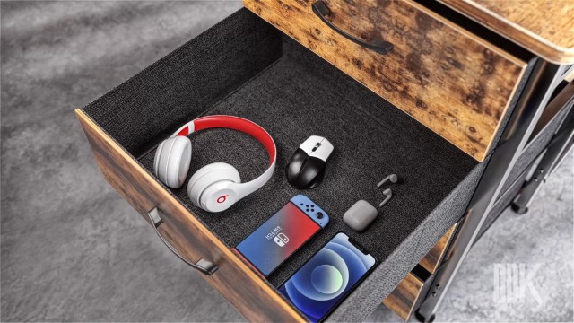 Scrivania Angolare ODK Con Cassetti E USB - 140x80x84.7 Cm, Bianco, Per Casa E Ufficio