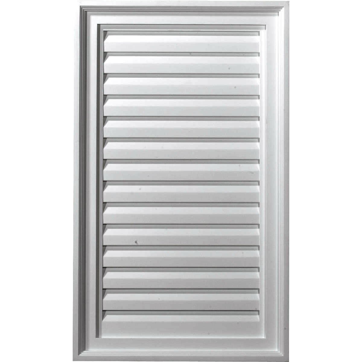 Ekena Millwork GVVE18X30D Vertical Louver, Non-Functional Urethane Gable Vents, 18"W x 30"H x 1 1/8"P, Primed