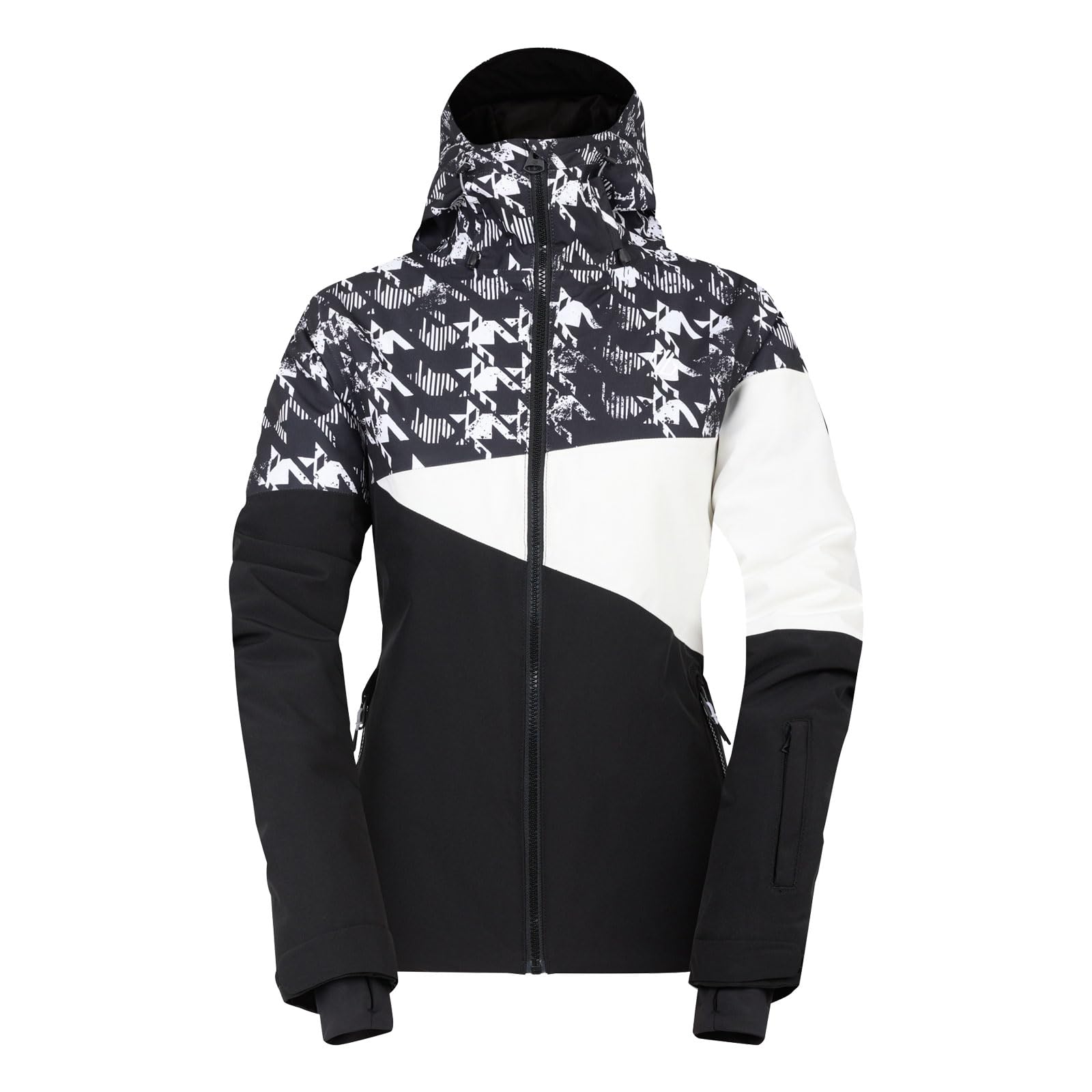 Dare 2b Womens Ice Iii Ski Jacket, Black Dogtooth Print, 16 EU